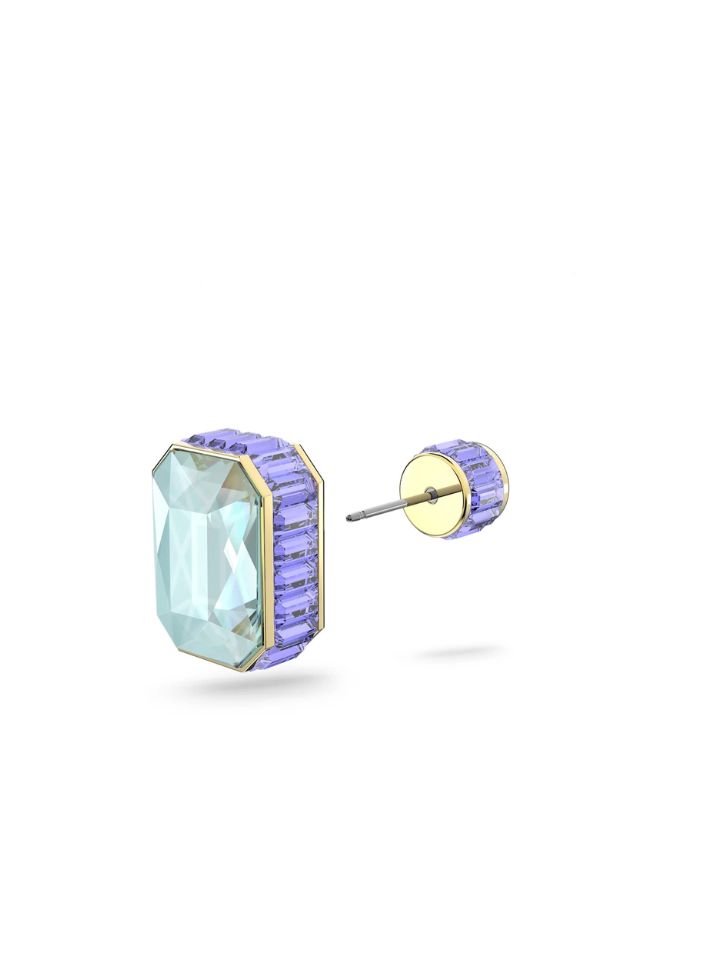Boucle d'oreille Swarovski Orbita violet cyan